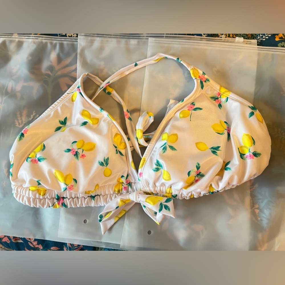 EUC Wild Fable Lemon Print Bikini Top